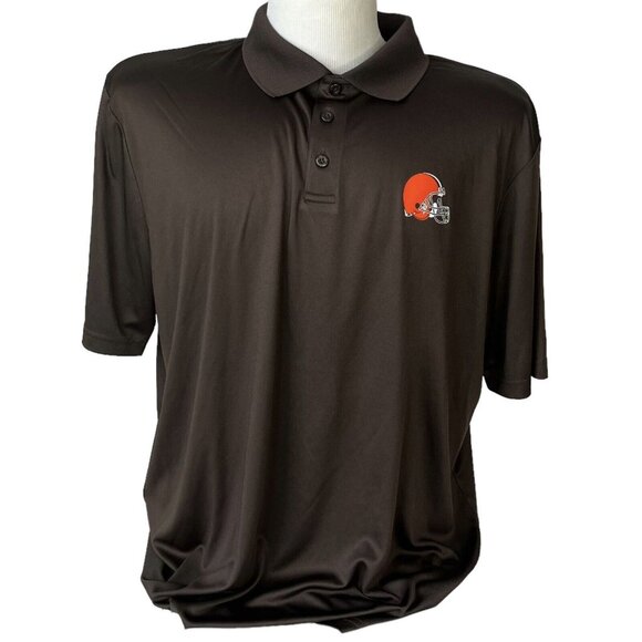 Fanatics NFL Cleveland Browns Polo Shirt Men 2XL Brown Golf Helmet - Picture 1 of 7
